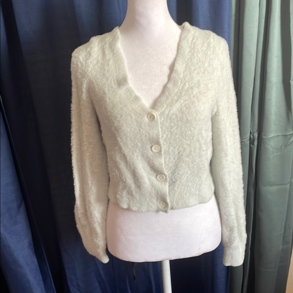Aerie White Cozy Cardigan
